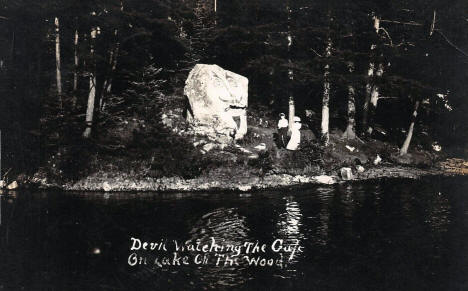 Devil Rock, Lake of the Woods, Warroad Minnesota, 1910
