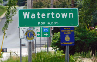 Population sign, Watertown Minnesota
