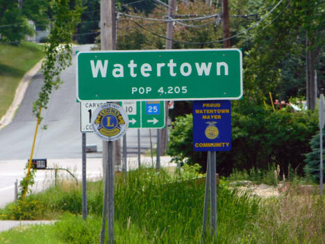 Population sign, Watertown Minnesota, 2020