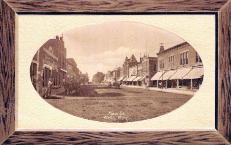 Main Street, Wells Minnesota, 1910