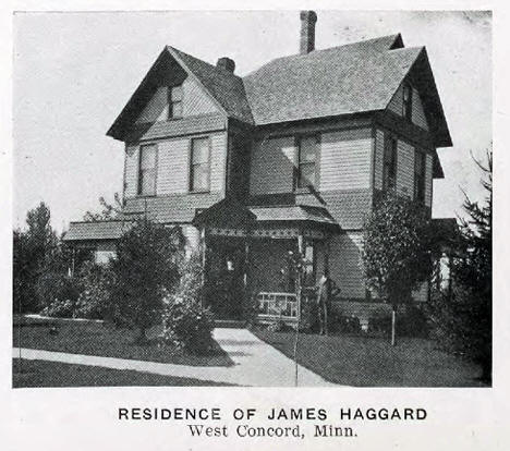 Residence of James Haggard, West Concord Minnesota, 1905