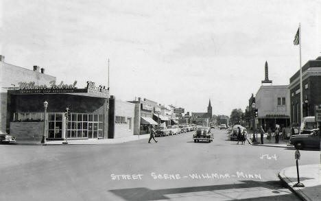 Street scene, Willmar Minnesota, 1950's