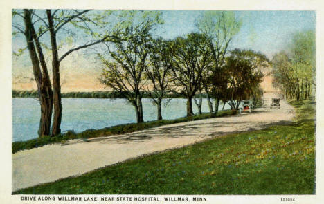 Drive along Willmar Lake near State Hospital, Willmar Minnesota, 1928