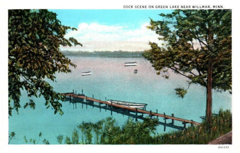 Dock scene on Green Lake near Willmar Minnesota, 1930