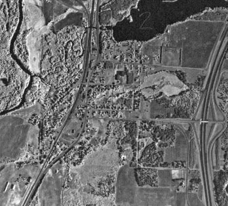 Aerial view of Willow River Minnesota, 1965