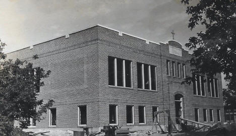 Construction of St. Joseph's Catholic School, Wilmont Minnesota, 1925