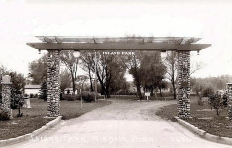 Entrance to Island Park, Windom Minnesota, 1930's