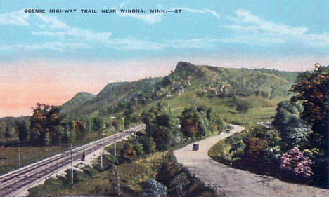 Scenic Highway near Winona Minnesota, 1920's