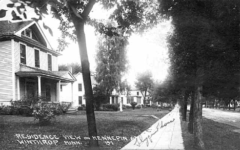 Residences on Hennepin Avenue, Winthrop Minnesota, 1918