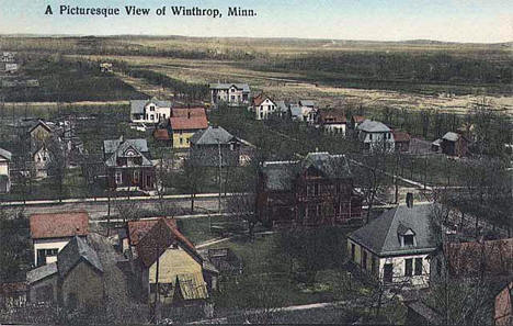 Birds eye view of Winthrop Minnesota, 1909