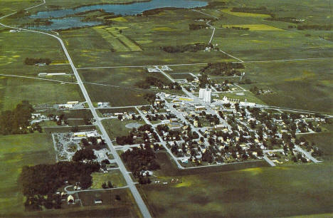 Aerial view, Wood Lake Minnesota, 1970's