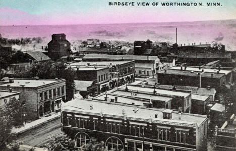 Birdseye view, Worthington Minnesota, 1912