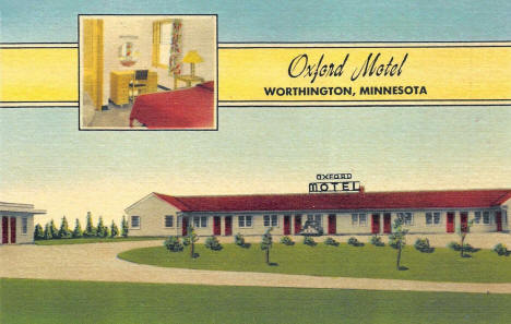 Oxford Motel, Worthington Minnesota, 1940's