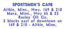 Rasley Phillips 66 Gas Station and the Sportsman Cafe, Aitkin Minnesota, late 1950's