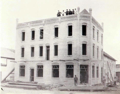 Grand Hotel under construction, Aitkin Minnesota, 1895