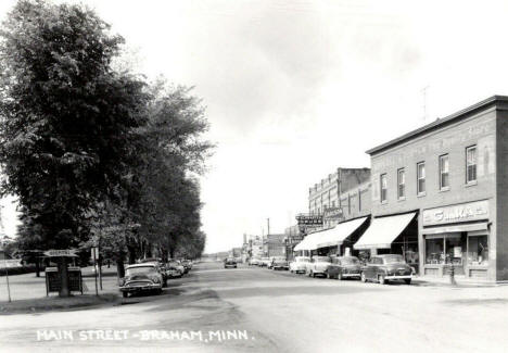 Main Street, Braham Minnesota, 1950's