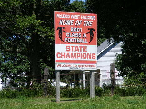 Welcome sign, Brownton Minnesota, 2011