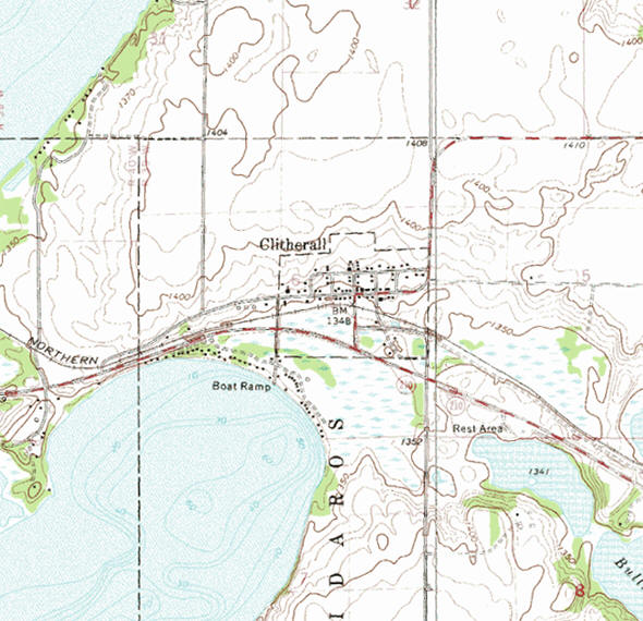 Topographic map of the Clitherall Minnesota area