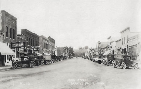 Main Street, Granite Falls Minnesota, 1928