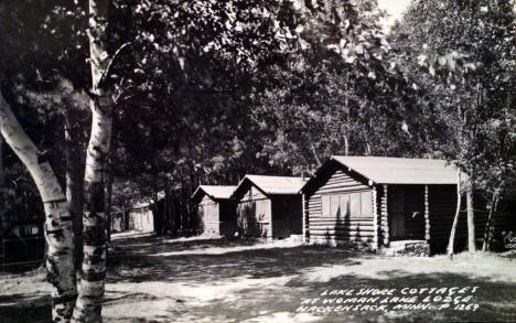 Lake Shore Cottages at Woman Lake Lodge, Hackensack Minnesota, 1940's