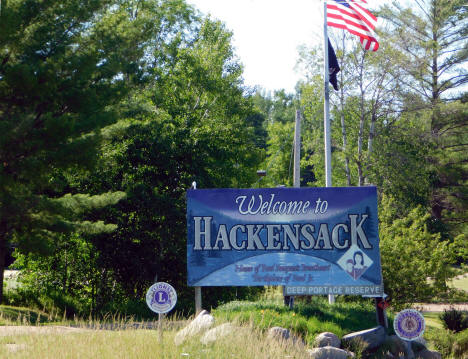 Welcome sign, Hackensack Minnesota, 2020