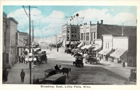 Broadway East, Little Falls Minnesota, 1920's
