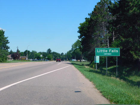 Population sign, Little Falls Minnesota, 2020
