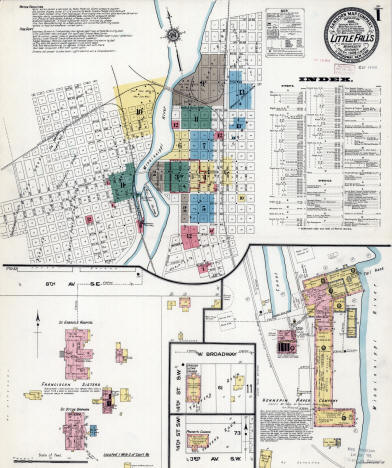 Sanborn Insurance Map of Little Falls Minnesota, 1909