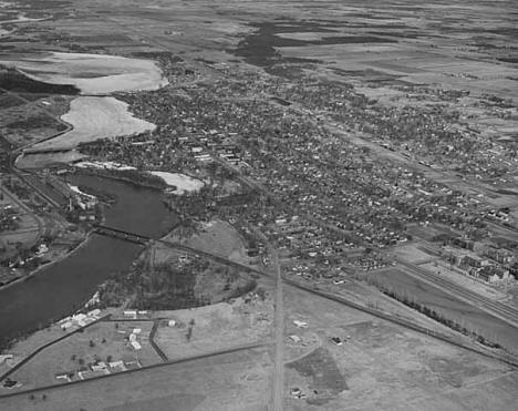 Aerial view of Little Falls Minnesota, 1960
