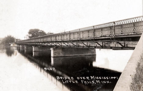 Bridge over Mississippi River, Little Falls Minnesota, 1930's