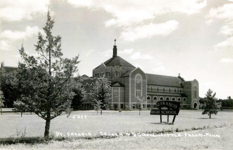 St. Francis Church and School, Little Falls Minnesota, 1950's