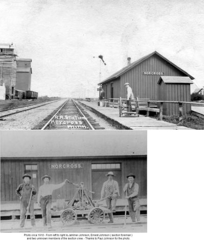 Great Northern depot, Norcross Minnesota, 1910