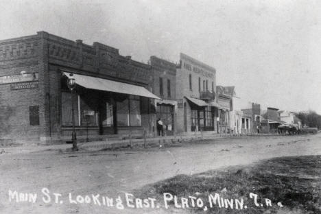 Main Street looking east, Plato Minnesota, 1900