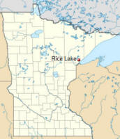 Location of Rice Lake Minnesota