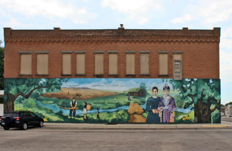 Mural by Rochester artist Greg Wimmer in Walnut Grove Minnesora, 2013