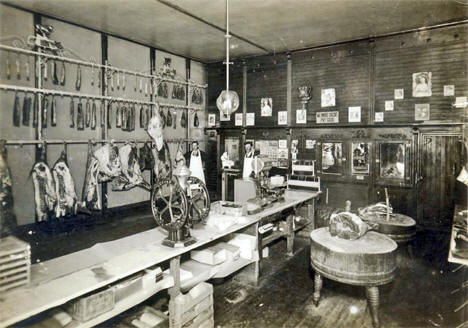 City Meat Market interior, Walnut Grove, Minnesota, 1910