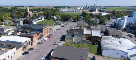 Aerial view of Downtown Winthrop Minnesota, 2017