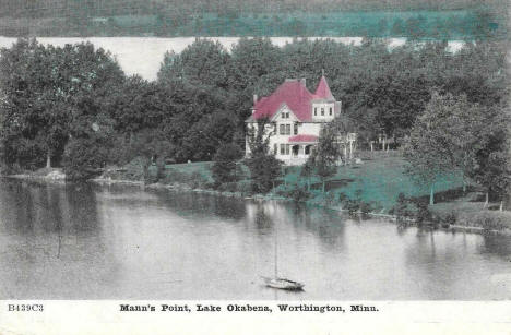 Mann's Point, Lake Okabena, Worthington Minnesota, 1909