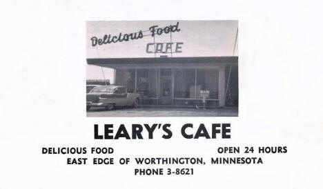 Leary's Cafe, Worthington Minnesota, 1950's