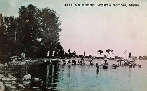 Bathing scene, Worthington Minnesota, 1915