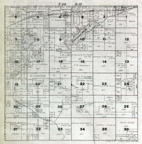 Plat map of Lake View Townahip in Carlton County Minnsota, 1916