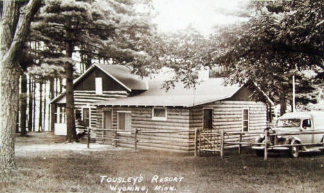 Tousley's Resort, Wyoming Minnesota, 1940's