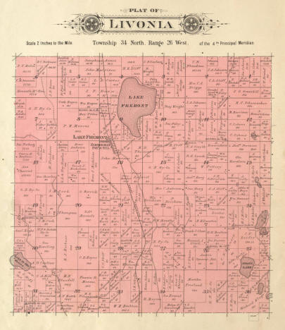 Plat map of Livonia Township in Sherburne County Minnesota, 1903