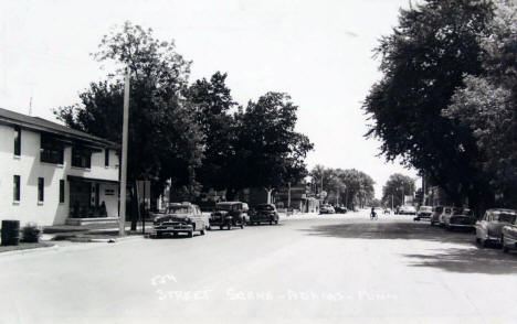 Street scene, Adams, Minnesota, 1950s