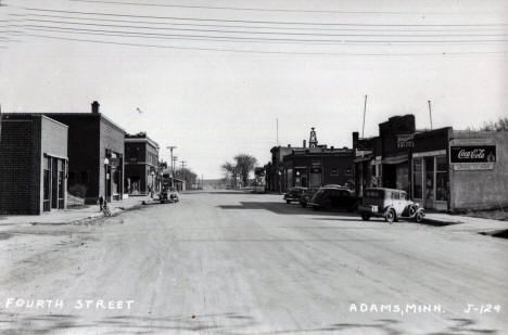 Fourth Street, Adams, Minnesota, 1940s