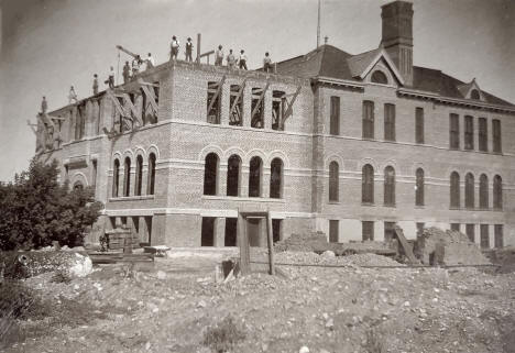 Construction on Canby School, Canby, Minnesota, 1895