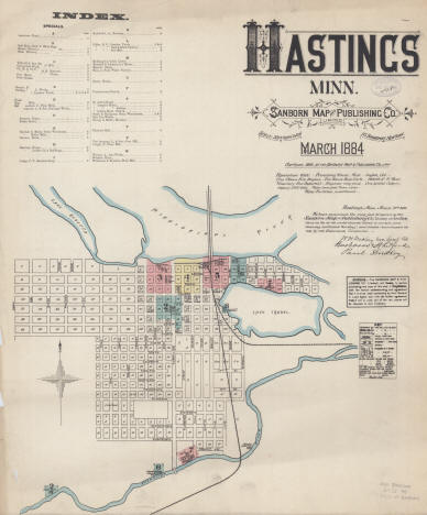 Sanborn Insurance Map of Hastings, Minnesota, 1884