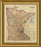 1920 State of Minnesota Framed Map Print