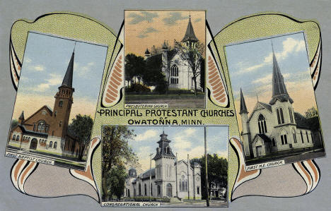 Protestant Churches of Owatonna Minnesota 1910s