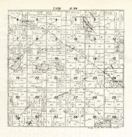 Plat map of Ben Wade Township in Pope County, Minnesota, 1916